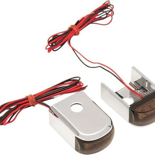 Alloy Art Fender LED Strut Marker Lights Chrome Red/Smoke Lens #DSL-2