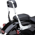 Cobra Detachable Short Square Passenger Backrest Chrome 602-2042 Harley Davidson