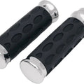 DS Hotop Custom Rubber Grips Chrome Harley Davidson 141781