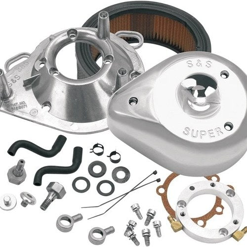 S&S Teardrop Air Cleaner Kit Chrome 17-0450 for Harley Big Twin CV Carb 93-09
