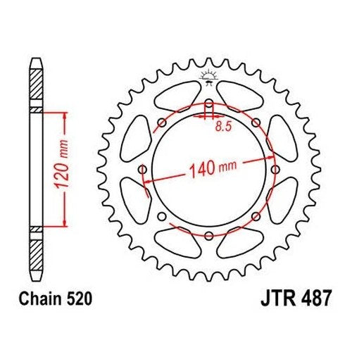 JT Steel Rear Sprocket 520 47T for Kawasaki KLR500 1988