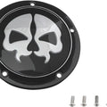 Drag Specialties Skull Split Skull Derby Cover 5-Hole Black/Chrome #174417