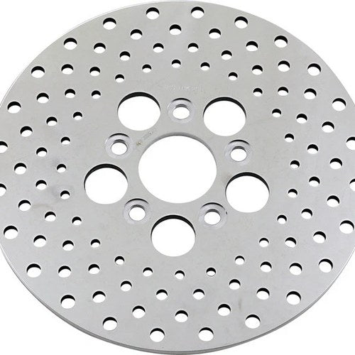DS Polished Stainless Drilled Brake Rotor Harley Davidson