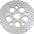 DS Polished Stainless Drilled Brake Rotor Front Harley Davidson 139485