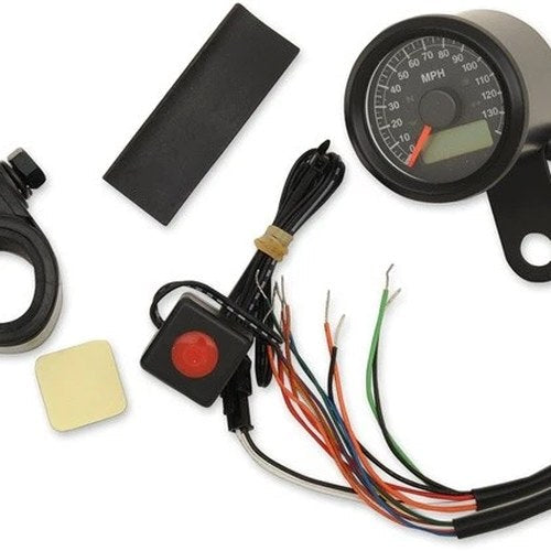 DS Mini Electronic Speedometer with Indicator Lights Mph Black/Black #1138764