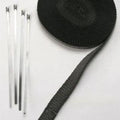 Cycle Performance Exhaust Wrap 1" x 50' Black Silver Ties