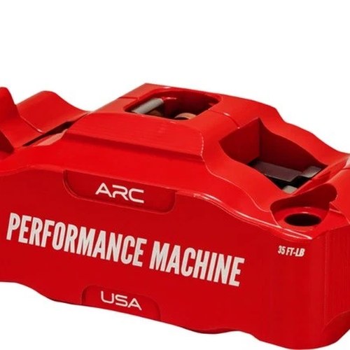 Performance Machine Radial Mount 4-Piston Brake Caliper Front Left Red