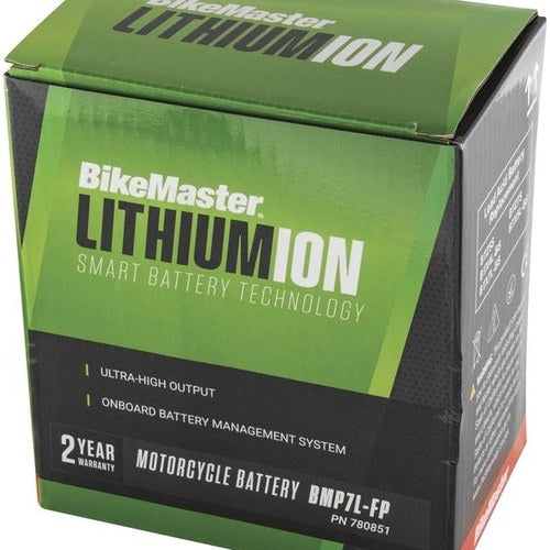 BikeMaster Lithium 2.0 Battery BMP7L-FP #BMP7L-FP LCD for Motorcycle