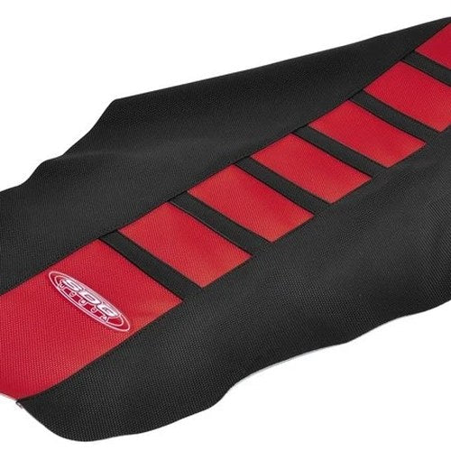 Sdg 6-Rib Gripper Seat Cover Black Ribs/Red Top/Black Sides for Honda CRF450R