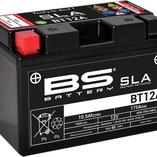 BS Battery Sla Factory Activated Maintenance Free Battery BT12A #300679 Aprilia