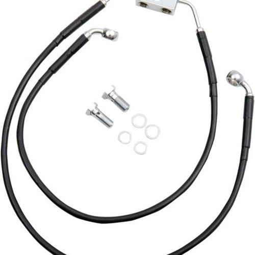 DS Vinyl Brake Line Kit ABS Front Upper/Lower +10" Harley Fxdwg Wide Glide 12-16