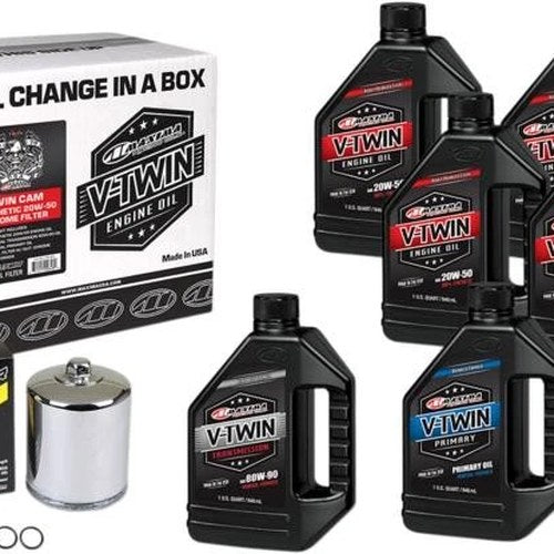 Maxima Oil Change In A Box Synthetic Oil Kit Chrome #90-119016C Harley Davidson