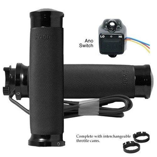 Avon Heated Custom Contour Grips Cable Throttle Black #CC-86-ANO-HT