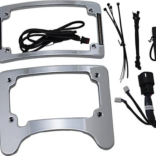 Custom Dynamics LED T/S Elim Tri-Radius License Frame Chrome #TS-ELIM-06BCM-C