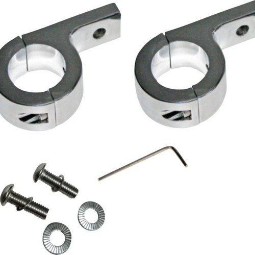 Custom Dynamics P-Clamp Engine Guard Fog Light Mounts 1.25" Chrome