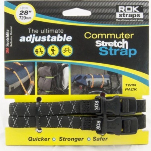 Rok Straps Adjustable Commuter Stretch Strap Twin Pack 28" length