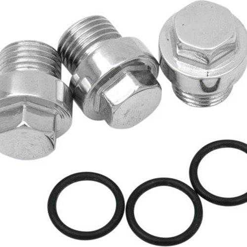 Colony Custom Tappet Oil Screen/Relief/Check Valve Plug Kit Chrome #8707-6