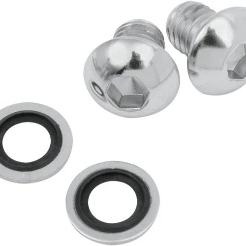 James Fork Drain Screw Kit Chrome #JGI-45858-77-K Harley Davidson