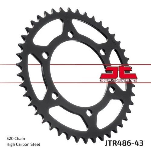 JT Steel Rear Sprocket 520 43T #JTR486.43 for Kawasaki Ninja 250R/Eliminator 250