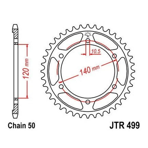 JT Steel Rear Sprocket 530 45T fits Kawasaki ZX600D Ninja ZX-6 1990-1993