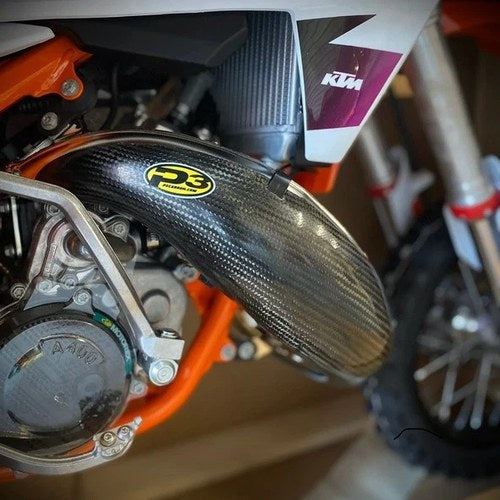 P3 Carbon Fiber Pipe Guard Black #101022 KTM/Gas/Husqvarna 50 SX 2024-2026
