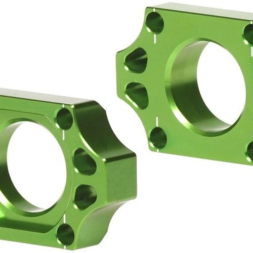 Rfx Axle Blocks Rear Green for Kawasaki KX250F/KX450F/KX250/KX125