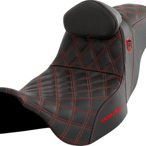 Saddlemen Sdc Performance Gripper Seat With Backrest Red Stitch #284878