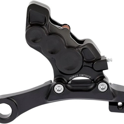 Arlen Ness Tech 6 Piston Rear Brake Caliper with Mounting Bracket Black #02-303