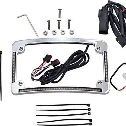 Custom Dynamics LED R/T/B Radius License Plate Frame Chrome #TF05-SS6-C
