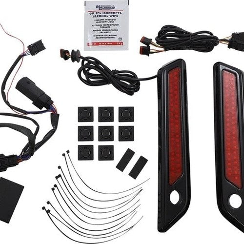 Custom Dynamics LED Saddlebag Dual Color Latch Lights Black Red #CD-SBL-DC-RB