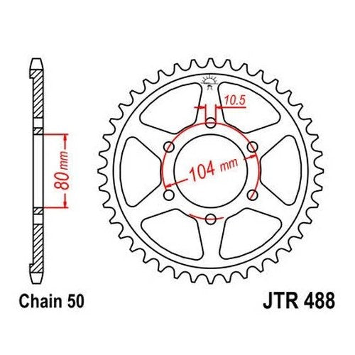 JT Steel Rear Sprocket 530 42T for Kawasaki ZRX1200R/KZ650C Custom/Ninja ZX-7R