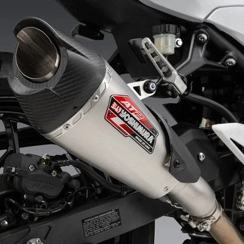 Yoshimura AT2 Street Series Slip-On Muffler SS/CF for Kawasaki Ninja 500R 2024