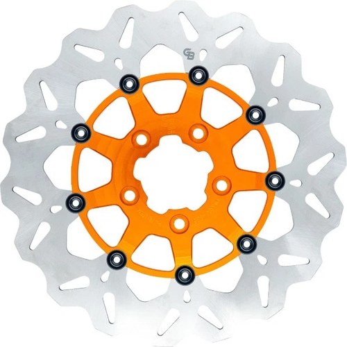 GBrakes Floating Wave Brake Rotor 12.5" Front Orange #GBDU030 Harley Davidson
