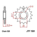 JT Front Sprocket 520 16T #JTF1581.16 for Yamaha YZF-R6/FZS600 FZ6/YZF-R6S