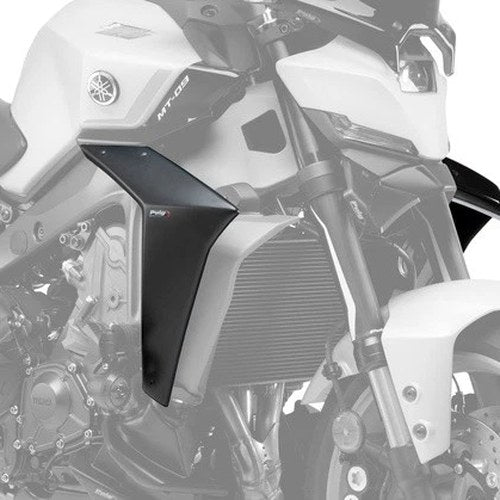 Puig Downforce Side Spoilers Matte Black #22080J for Yamaha MT-09 2024-2025