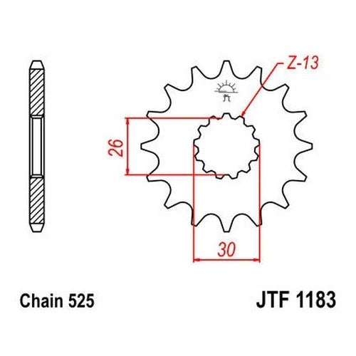 JT Front Sprocket 525 18T #JTF1183.18 Triumph
