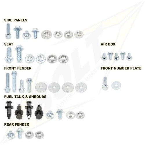 Bolt Motorcycle Hardware Full Plastics Bodywork Fastener Kit #HON-0150230