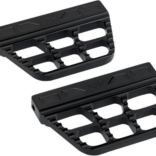 Joker Machine Serrated Passenger Floorboards Black #08-645-1B Harley Davidson