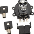 Drag Specialties Skull Side Hinge Ignition Switch Gloss Black #174666