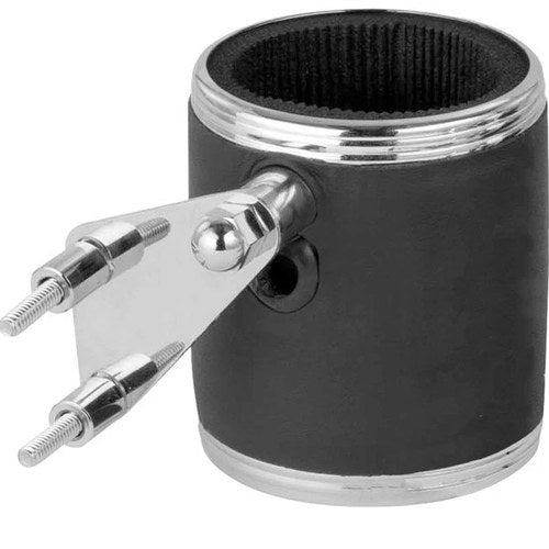 Kruzer Kaddy Leather Wrapped Perch Mount Cup Holder Chrome