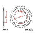 JT Steel Rear Sprocket 530 40T Triumph Trophy 1200 2000-2003