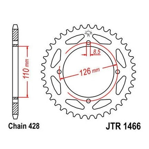 JT Steel Rear Sprocket 428 46T for Kawasaki KX65 2000-2001