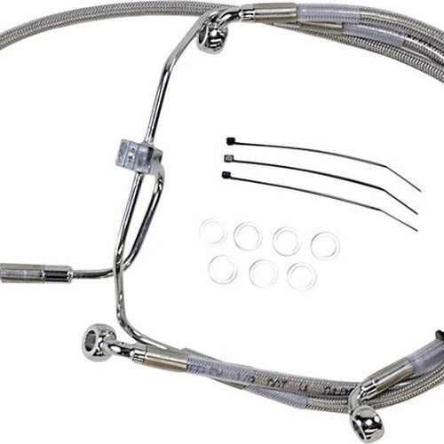 DS Braided Brake Line Kit Non-ABS Front +8" Harley Fxdf Dyna Fat Bob 08-16