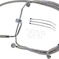 DS Braided Brake Line Kit Non-ABS Front +8" Harley Fxdf Dyna Fat Bob 08-16