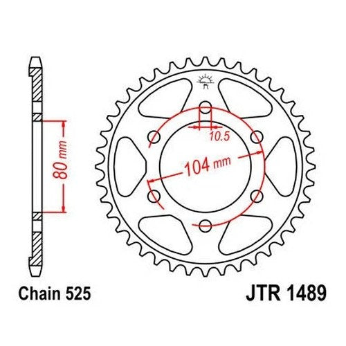 JT Steel Rear Sprocket 525 39T for Kawasaki Ninja ZX-10R/Ninja ZX-10R ABS