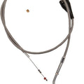 Barnett Push Idle Cable w/CC +3 Stainless Braided #114580 Harley Davidson