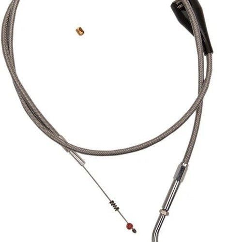Barnett Push Idle Cable w/CC +3 Stainless Braided #114580 Harley Davidson