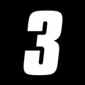 Factory Effex 4" Factory Number #3 White 3-Pack