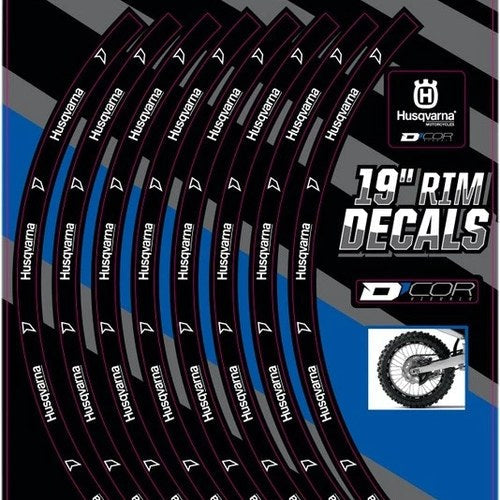 Dcor Branded Rim Decal Set Husqvarna 19" Rear #40-80-209 Husqvarna