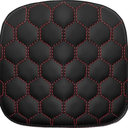 Saddlemen Honeycomb Gravestone Sissy Bar Pad Red Stitch 7.5" W x 7.5" H